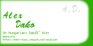 alex dako business card